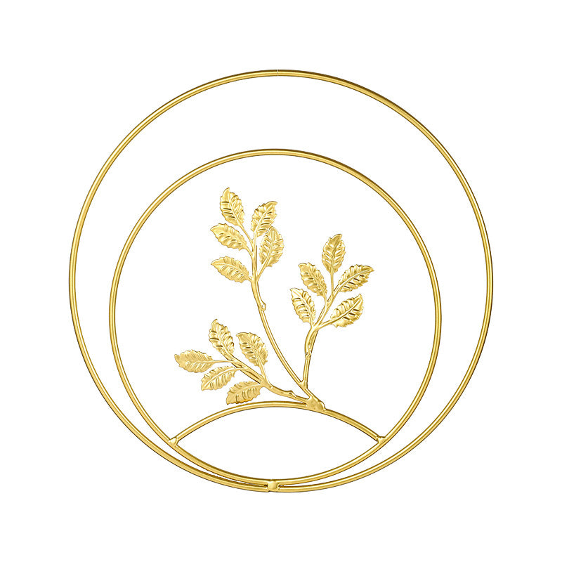 Golden Botanical Metal Wall Art – Sculptural Leaf Décor