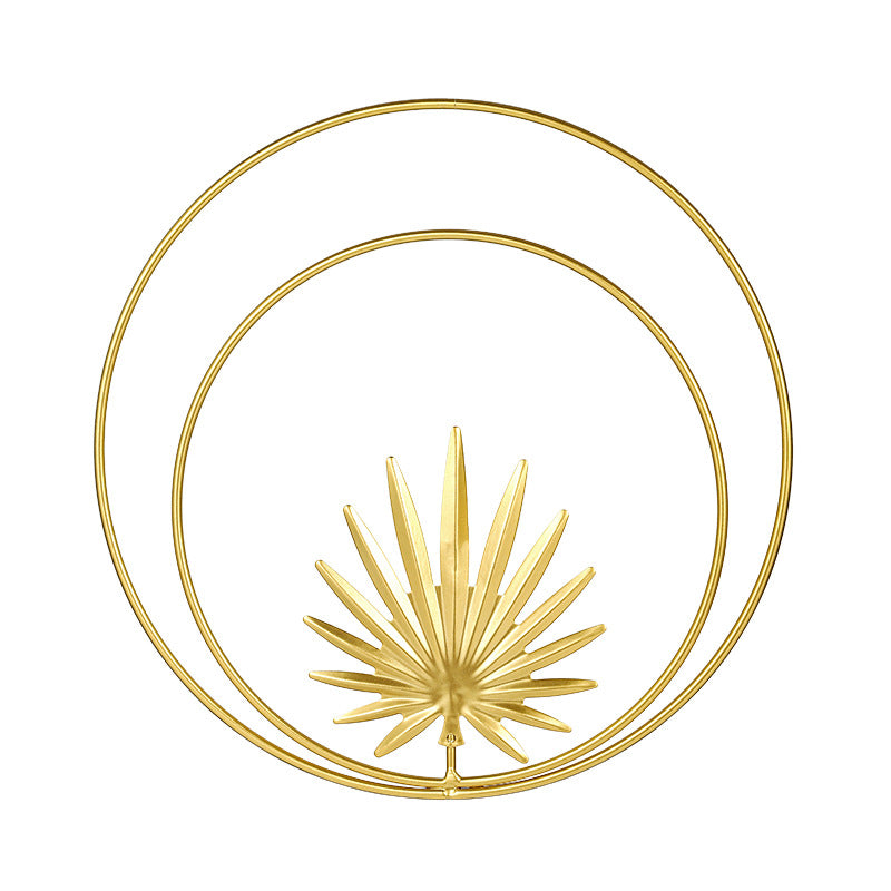Golden Botanical Metal Wall Art – Sculptural Leaf Décor