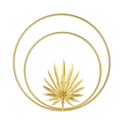 Golden Botanical Metal Wall Art – Sculptural Leaf Décor