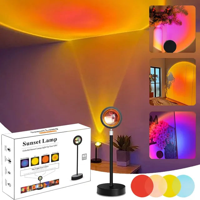 Sunset Projector Lamp – 16-Color RGB Halo Light with Remote & APP Control