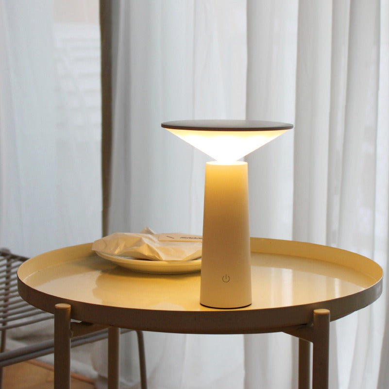 Tilted Shade Table Lamp – USB Rechargeable Bedside Light