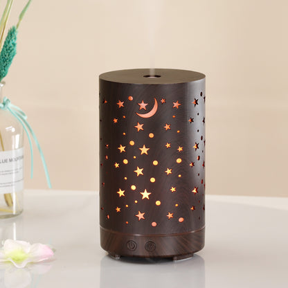 Starry Sky Aroma Diffuser – Colorful Hollow LED Humidifier for Desk & Nightstand