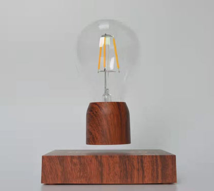 Levitating Edison Bulb Lamp – Magnetic Floating Light with Walnut Wood Base