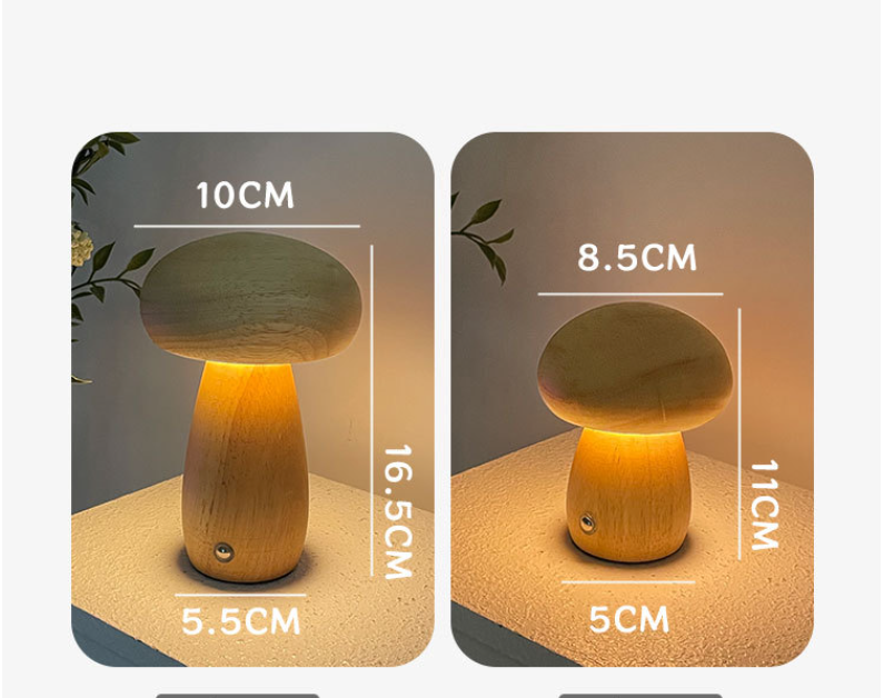 Rechargeable Mushroom Table Lamp – Touch-Controlled Ambient Light