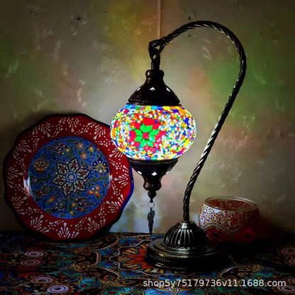 Turkish Mosaic Swan Neck Table Lamp