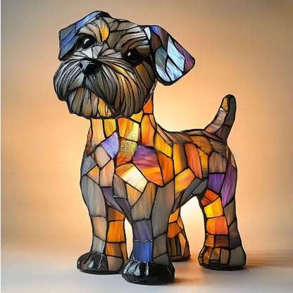 Stained Glass LED Table Lamp – Resin Sculpture