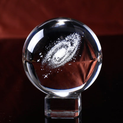 3D Laser Engraved Galaxy Crystal Ball – 6cm K9 Crystal Sphere with Display Base