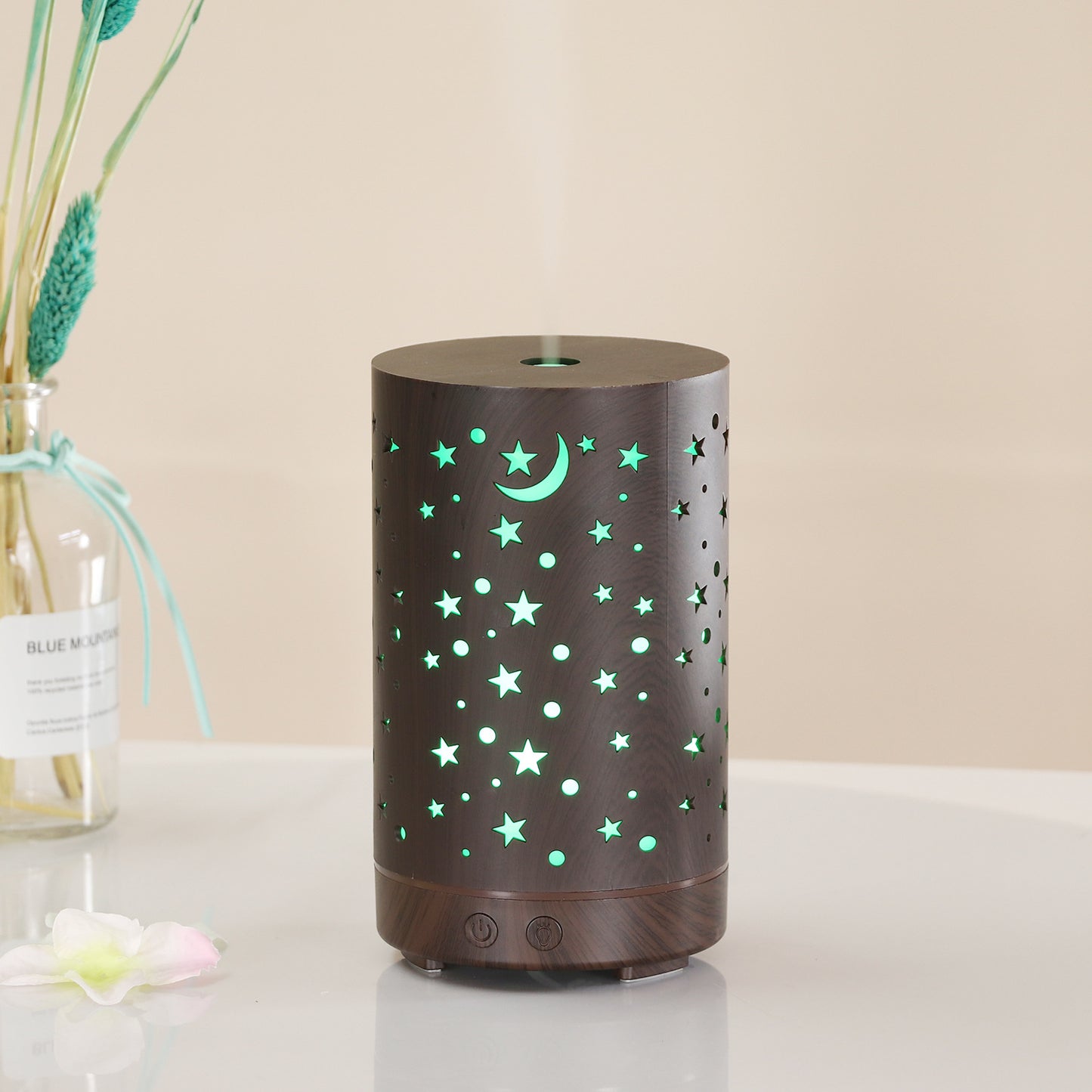Starry Sky Aroma Diffuser – Colorful Hollow LED Humidifier for Desk & Nightstand
