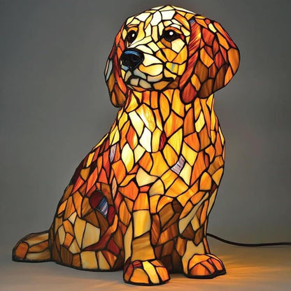 Stained Glass LED Table Lamp – Resin Sculpture