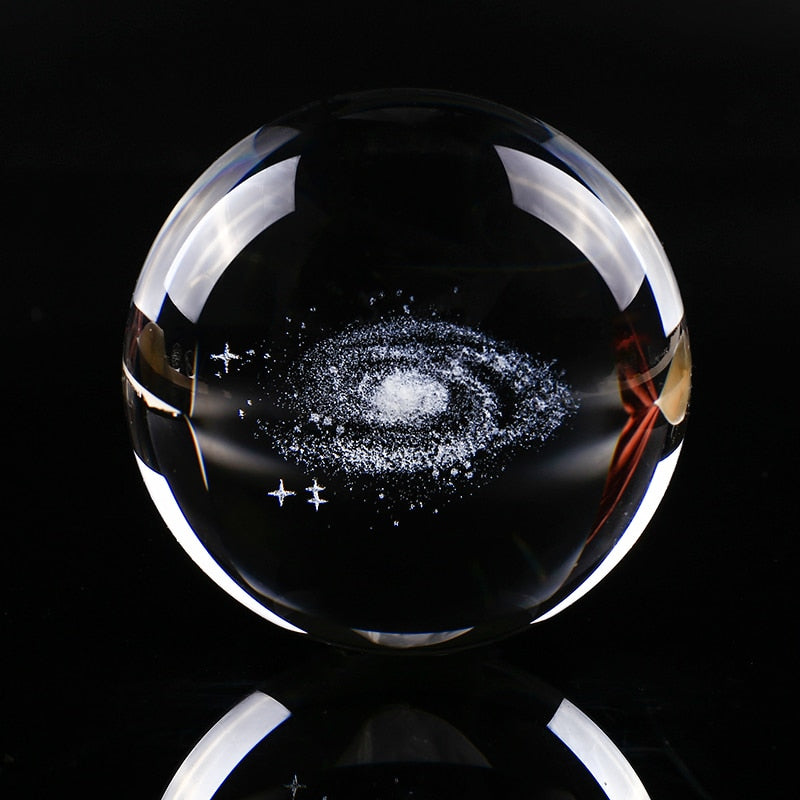 3D Laser Engraved Galaxy Crystal Ball – 6cm K9 Crystal Sphere with Display Base