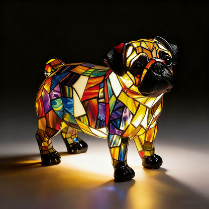 Stained Glass LED Table Lamp – Resin Sculpture