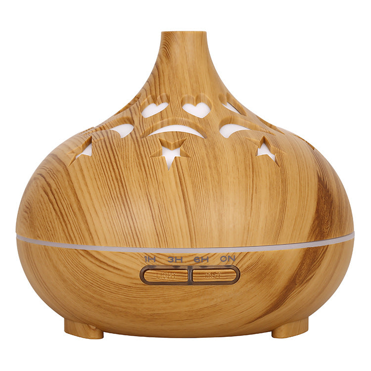 Wood Grain 122 Aroma Diffuser – 500ml Large Capacity Hollow Ultrasonic Humidifier