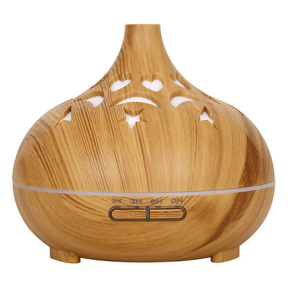 Wood Grain 122 Aroma Diffuser – 500ml Large Capacity Hollow Ultrasonic Humidifier