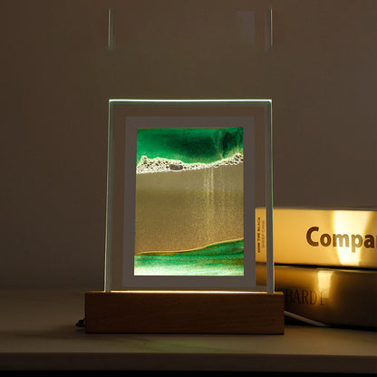 New And Strange Quicksand Painting Night Light 3D Hourglass Painting Decoration Home Gift Bedside Atmosphere Sand Painting Led Table Lamp