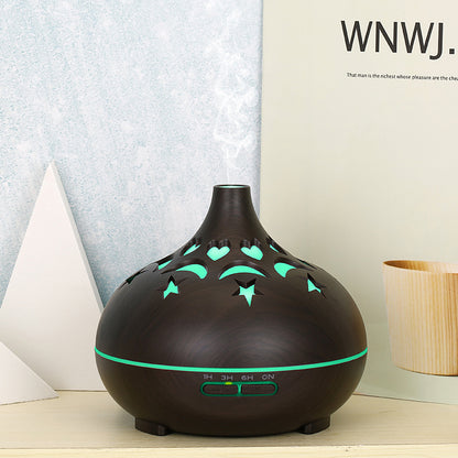 Wood Grain 122 Aroma Diffuser – 500ml Large Capacity Hollow Ultrasonic Humidifier