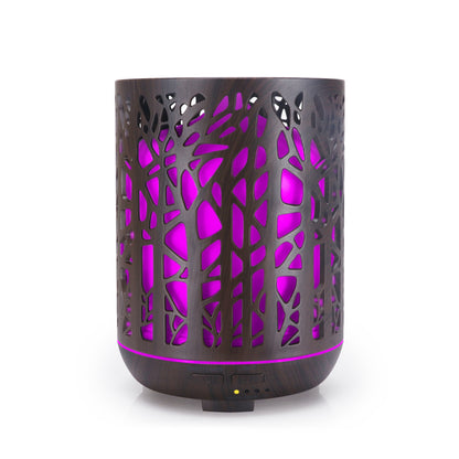 Dark Forest Branch Aroma Diffuser – 300ml Hollow Wood Art & 7-Color LED Mist