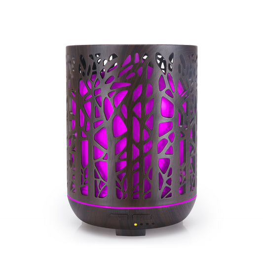 Dark Forest Branch Aroma Diffuser – 300ml Hollow Wood Art & 7-Color LED Mist