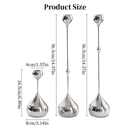 Teardrop Metal Candlestick Set of 3 – Taper Candle Holders