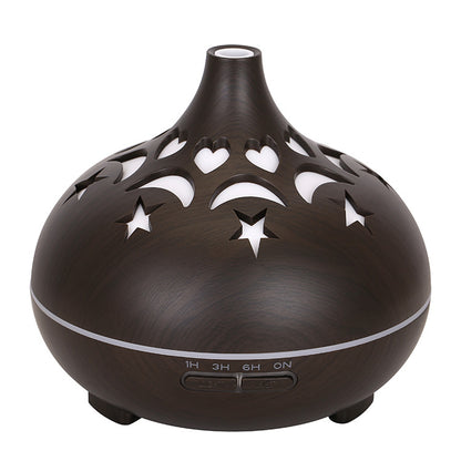 Wood Grain 122 Aroma Diffuser – 500ml Large Capacity Hollow Ultrasonic Humidifier