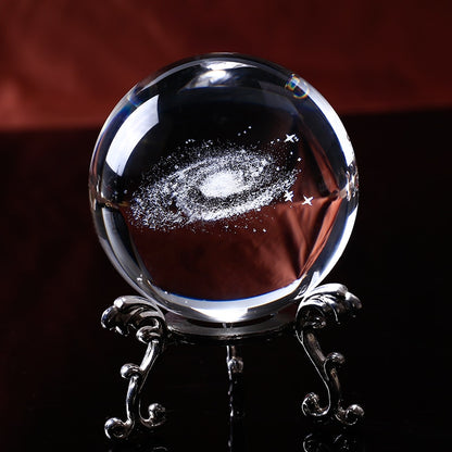 3D Laser Engraved Galaxy Crystal Ball – 6cm K9 Crystal Sphere with Display Base
