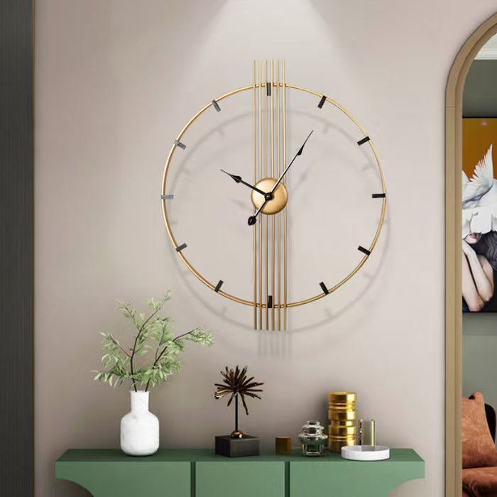 60cm Gold Iron Art Deco Wall Clock