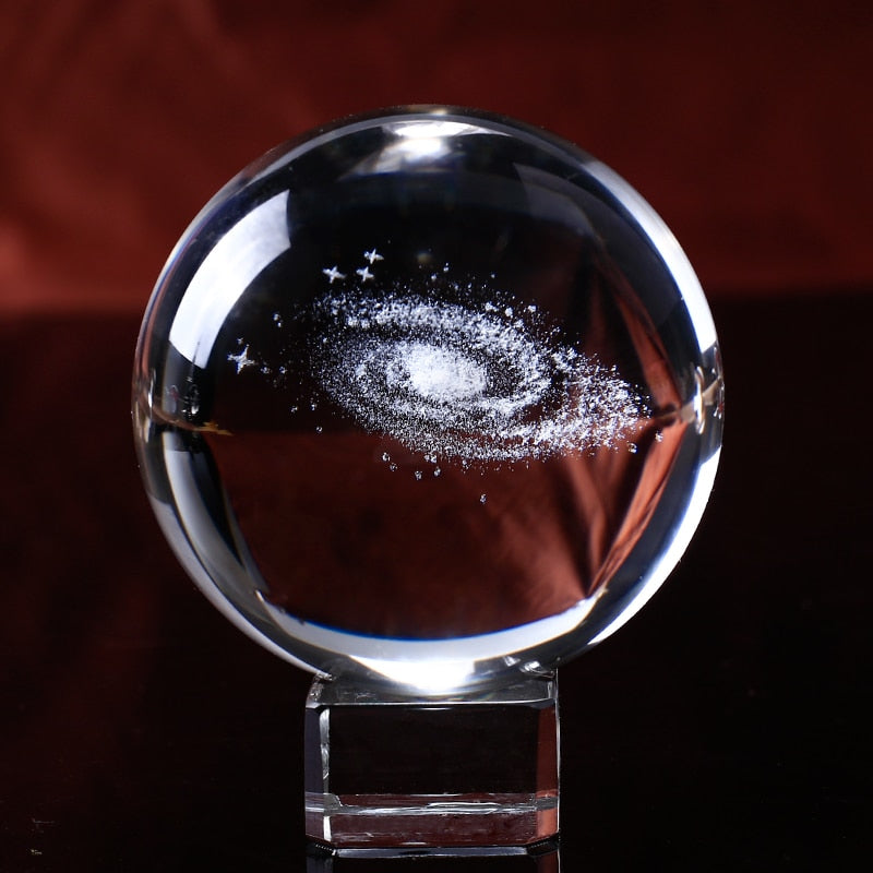 3D Laser Engraved Galaxy Crystal Ball – 6cm K9 Crystal Sphere with Display Base