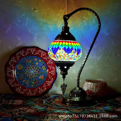 Turkish Mosaic Swan Neck Table Lamp