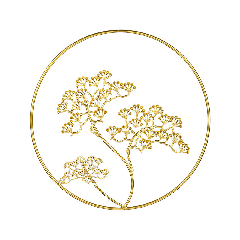 Golden Botanical Metal Wall Art – Sculptural Leaf Décor