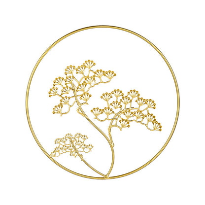 Golden Botanical Metal Wall Art – Sculptural Leaf Décor