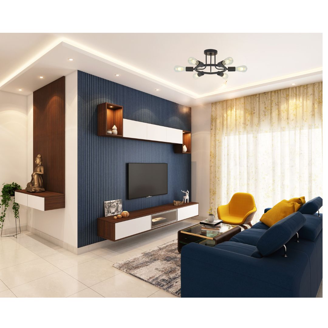 6-Light Black Sputnik Semi-Flush Ceiling Light