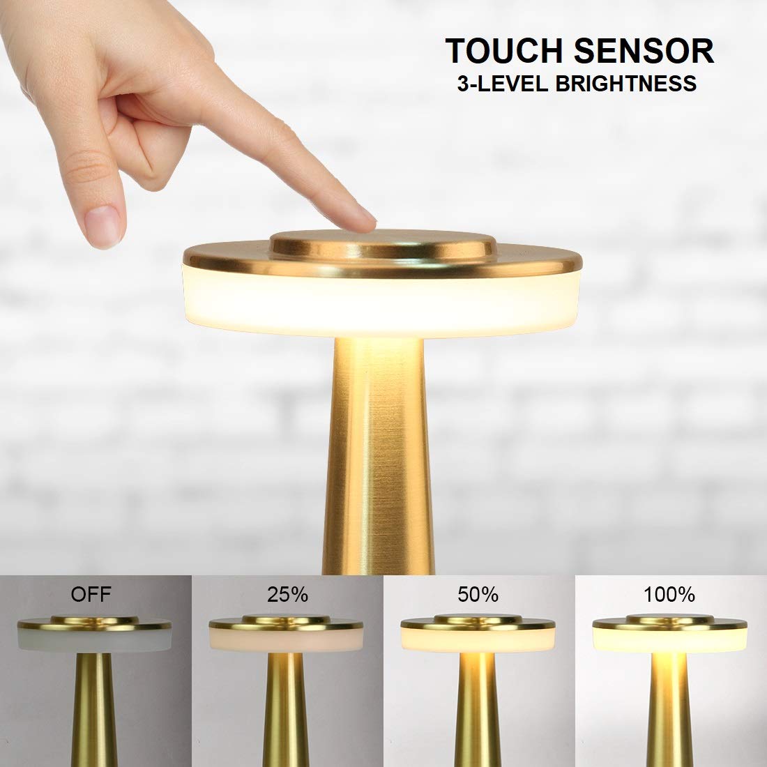 Retro Bar Table Lamp – Rechargeable Touch Dimmer Cordless Lamp