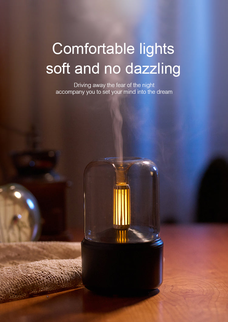 Candlelight Aroma Diffuser – USB Cool Mist Humidifier