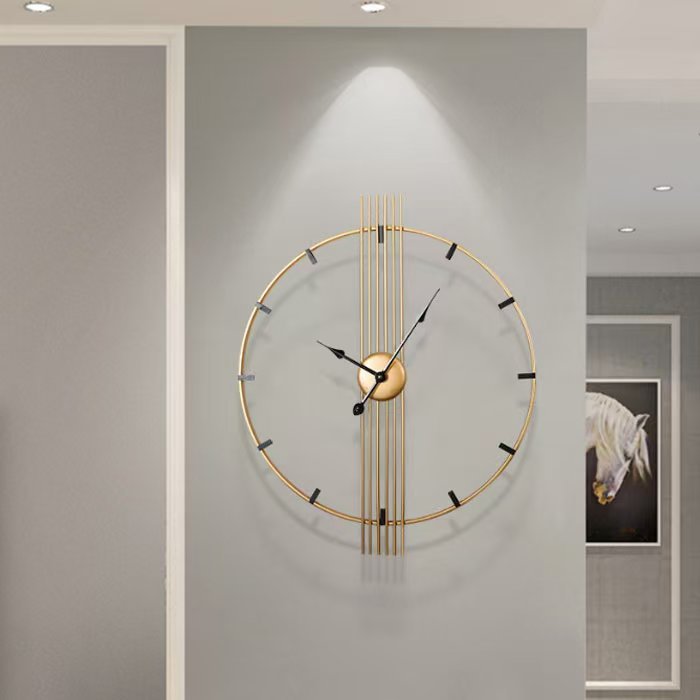 60cm Gold Iron Art Deco Wall Clock