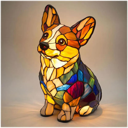 Stained Glass LED Table Lamp – Resin Sculpture