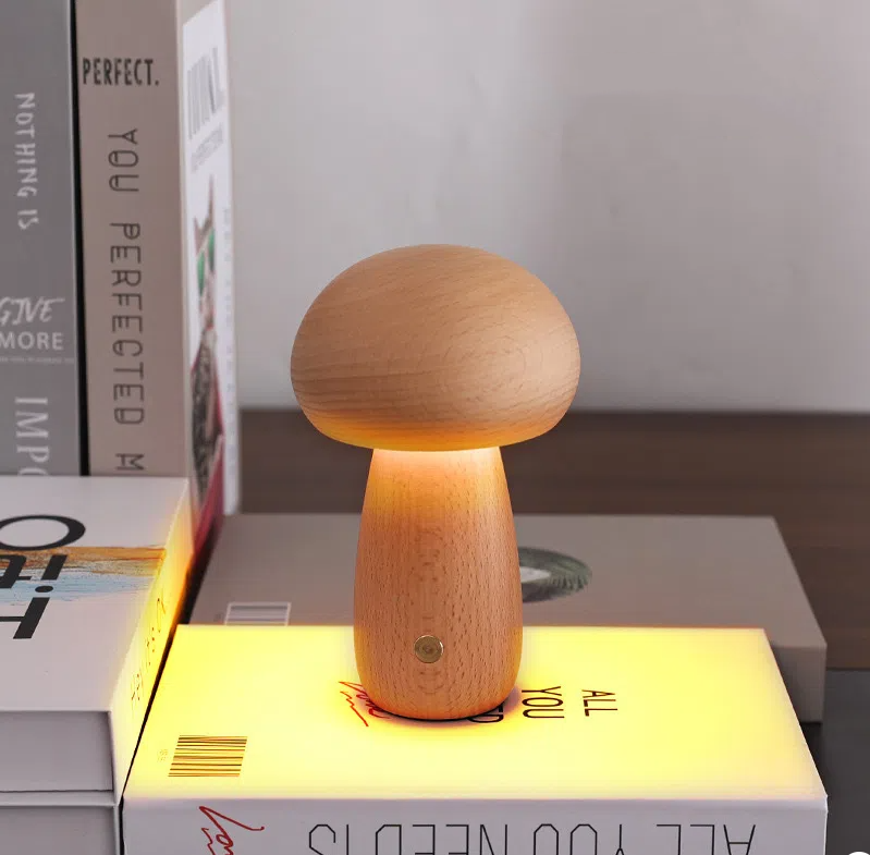 Rechargeable Mushroom Table Lamp – Touch-Controlled Ambient Light