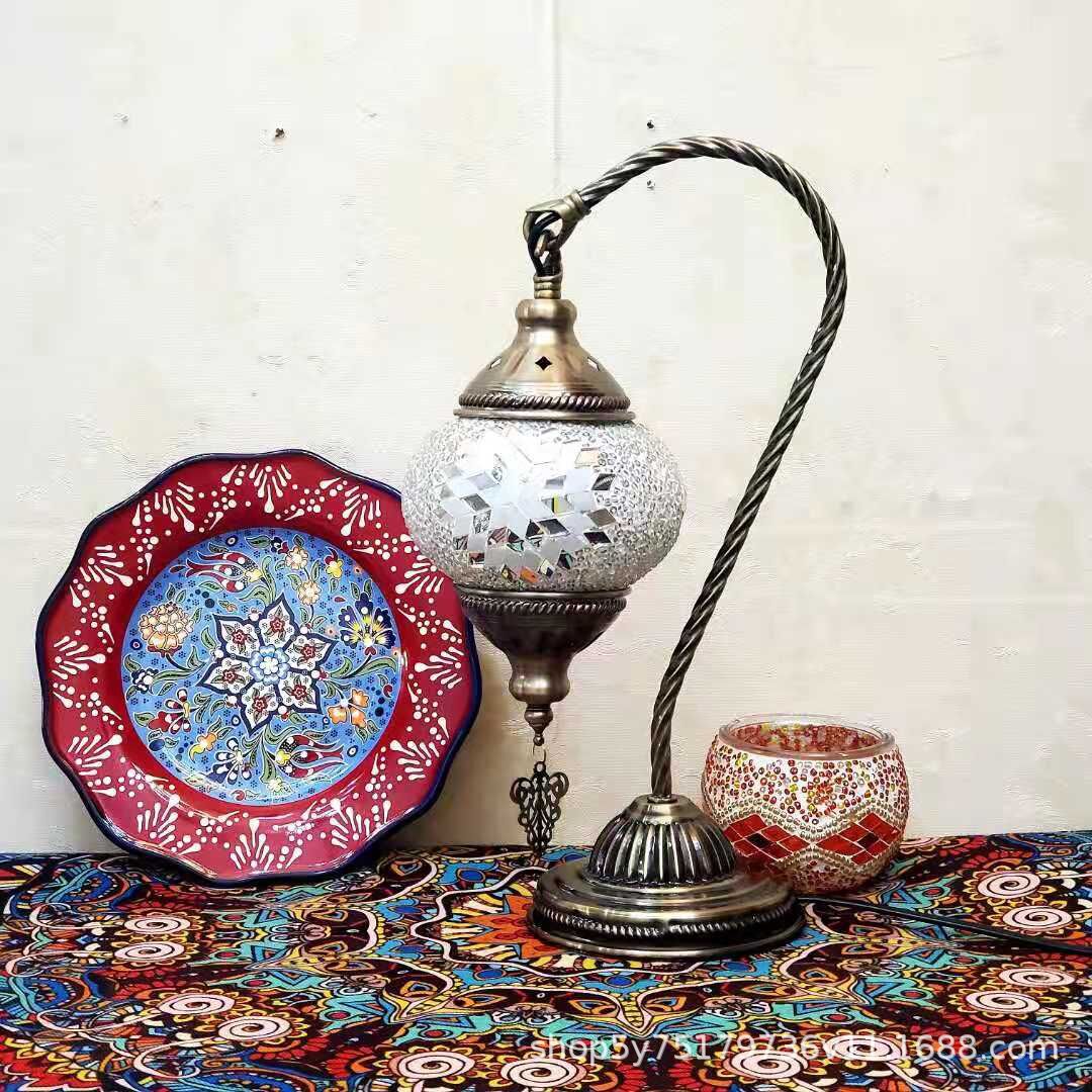Turkish Mosaic Swan Neck Table Lamp