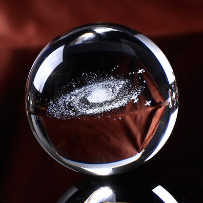 3D Laser Engraved Galaxy Crystal Ball – 6cm K9 Crystal Sphere with Display Base