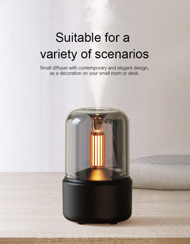 Candlelight Aroma Diffuser – USB Cool Mist Humidifier