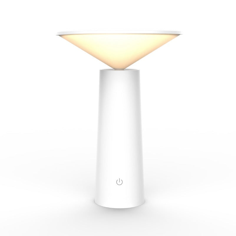 Tilted Shade Table Lamp – USB Rechargeable Bedside Light
