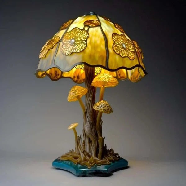 Stained Glass LED Table Lamp – Resin Sculpture