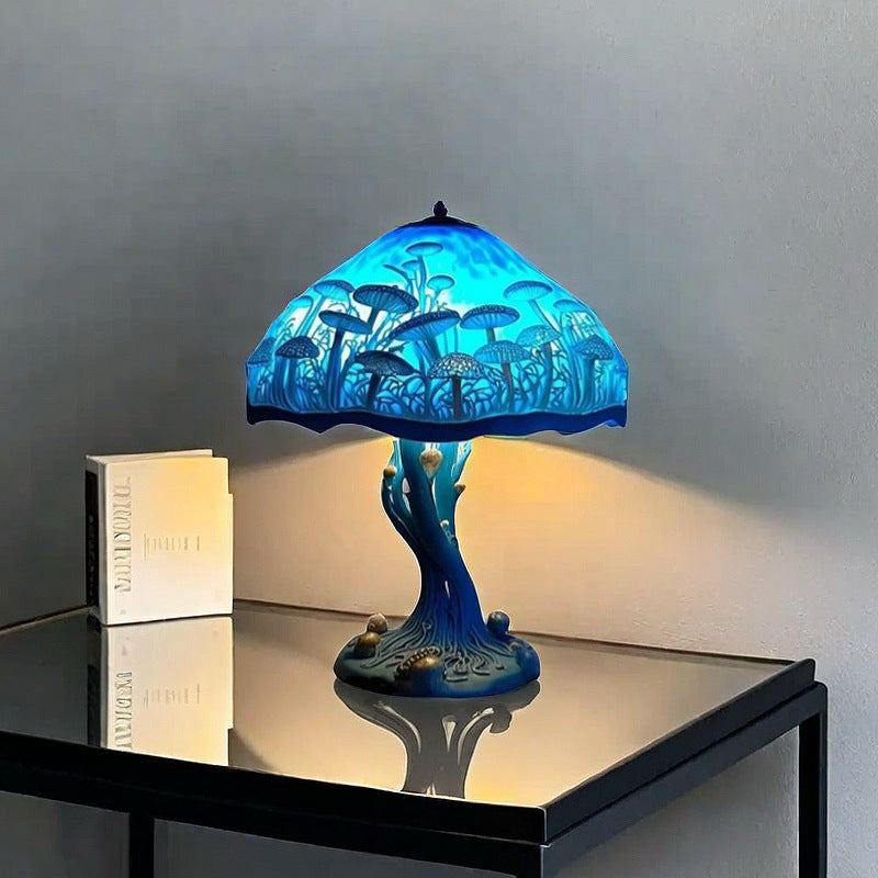 Stained Glass LED Table Lamp – Resin Sculpture