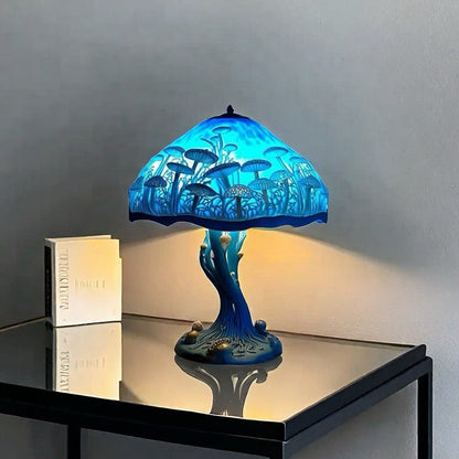 Stained Glass LED Table Lamp – Resin Sculpture