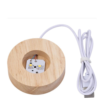 Star Scene Crystal Ball Lamp – 6cm K9 Crystal on Wood Base | USB Night Light