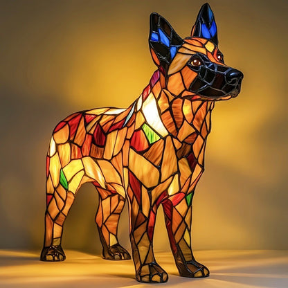 Stained Glass LED Table Lamp – Resin Sculpture