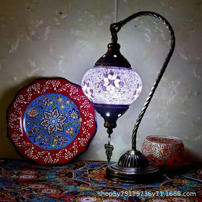 Turkish Mosaic Swan Neck Table Lamp
