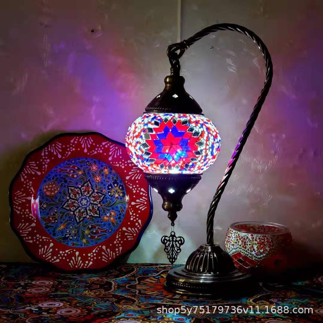 Turkish Mosaic Swan Neck Table Lamp