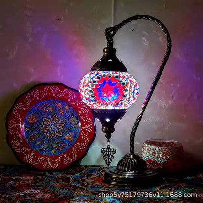 Turkish Mosaic Swan Neck Table Lamp
