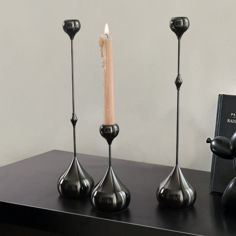 Teardrop Metal Candlestick Set of 3 – Taper Candle Holders