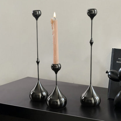 Teardrop Metal Candlestick Set of 3 – Taper Candle Holders