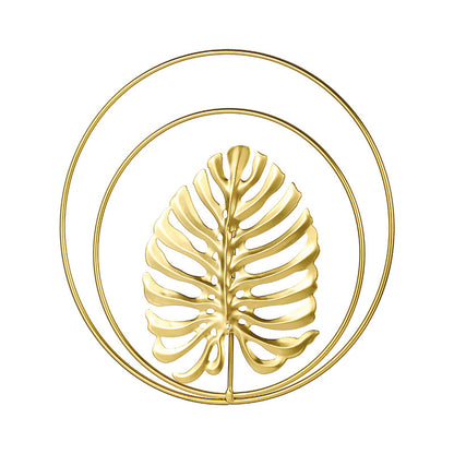 Golden Botanical Metal Wall Art – Sculptural Leaf Décor